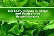 Cut Leafy Greens in Retail and Foodservice Establishments
