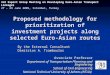 Proposed methodology for prioritization of investment projects along selected Euro-Asian routes By the External Consultant Dimitrios A. Tsamboulas Associate