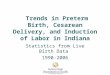Trends in Preterm Birth, Cesarean Delivery, and Induction of Labor in Indiana Statistics from Live Birth Data 1990-2006