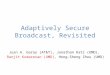 Adaptively Secure Broadcast, Revisited Juan A. Garay (AT&T), Jonathan Katz (UMD), Ranjit Kumaresan (UMD), Hong-Sheng Zhou (UMD)