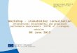 European Commission Enterprise and Industry GRPE meeting - 08/06/2012 | ‹#› Workshop - stakeholder consultation International environmental and propulsion