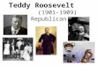 Teddy Roosevelt (1901-1909) Republican 1902 Coal Strike 1902- Coal miners in western PA went on strike