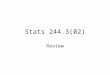 Stats 244.3(02) Review. Summarizing Data Graphical Methods