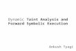 Dynamic Taint Analysis and Forward Symbolic Execution Ankush Tyagi