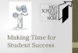 Making Time for Student Success. Objective: High-performing schools modify school schedules to provide time for instructional planning by designing professional