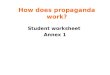 How does propaganda work? Student worksheet Annex 1