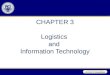 CHAPTER 3 Logistics and Information Technology. Learning Objectives To appreciate the importance of effective and efficient utilization of information
