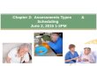Chapter 2: Assessments Types & Scheduling June 2, 2015 1-3PM
