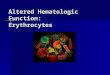 Altered Hematologic Function: Erythrocytes. Physical Characteristics of Blood Heavier, thicker, and 3-4 X more viscous than water Heavier, thicker, and