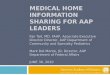 MEDICAL HOME INFORMATION SHARING FOR AAP LEADERS Fan Tait, MD, FAAP, Associate Executive Director Director, AAP Department of Community and Specialty Pediatrics
