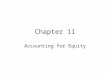 Chapter 11 Accounting for Equity. Business Entity Forms Sole Proprietorship Partnership Corporation C 5