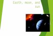 Earth, moon, and sun Chapter 1. Satellite planet meteor comet star constellation  The Sky From Earth  Lesson 1
