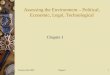 Prentice Hall 2003Chapter 11 Assessing the Environment – Political, Economic, Legal, Technological Chapter 1