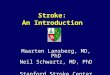 Stroke: An Introduction Maarten Lansberg, MD, PhD Neil Schwartz, MD, PhD Stanford Stroke Center