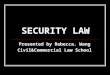 SECURITY LAW Presented by Rebecca. Wang Civil&Commercial Law School