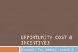 OPPORTUNITY COST & INCENTIVES Economics for Leaders: Lesson 2