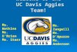 Welcome to the UC Davis Aggies Team! Ms. Zangwill Ms. D’Apuzzo Ms. Andersen Ms. Watkins Ms. O’Brien Ms. Starr