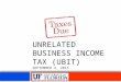 UNRELATED BUSINESS INCOME TAX (UBIT) SEPTEMBER 4, 2013