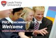 PGCE Secondary PGCE Secondary 15/16 Welcome