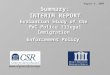 Summary: INTERIM REPORT Evaluation Study of the PWC Police Illegal Immigration Enforcement Policy  August 4, 2009