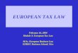 EUROPEAN TAX LAW February 16, 2004 Module 3: European Tax Law M.Sc. European Business Law EDHEC Business School, Nice