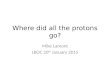 Where did all the protons go? Mike Lamont LBOC 20 th January 2015