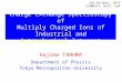 Charge Exchange Spectroscopy of Multiply Charged Ions of Industrial and Astrophysical Interest Hajime TANUMA Department of Physics Tokyo Metropolitan University