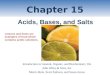 Chapter 15 Introduction to General, Organic, and Biochemistry 10e John Wiley & Sons, Inc Morris Hein, Scott Pattison, and Susan Arena Acids, Bases, and