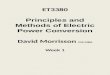 ET3380 Principles and Methods of Electric Power Conversion David Morrisson MS,MBA Week 1