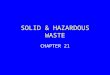 SOLID & HAZARDOUS WASTE CHAPTER 21. What happened at Love Canal?