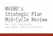 MASBO’s Strategic Plan Mid-Cycle Review MARY C. DELAI, MASBO PRESIDENT DAVID VERDOLINO, MASBO EXECUTIVE DIRECTOR