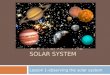 CHAPTER 3 – THE SOLAR SYSTEM Lesson 1-observing the solar system