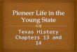 Texas History Chapters 13 and 14.  Population Growth  Between the Battle of San Jacinto and annexation, the Texas population tripled.  Abandoned homes