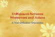 Differences between Westerners and Asians A Non-definitive Discussion