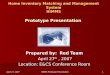 April 27, 2007 HIMMS Prototype Presentation 1 Home Inventory Matching and Management System HIMMS Prototype Presentation Prepared by: Red Team April 27