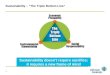 Pg 1 1 Sustainability – “The Triple Bottom Line” Sustainability doesn’t require sacrifice; it requires a new frame of mind