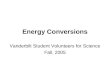 Energy Conversions Vanderbilt Student Volunteers for Science Fall, 2005