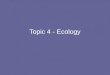 Topic 4 - Ecology 4.1 Communities and Ecosystems 4.1.1 Define:(1) Ecology—the study of relationships between living organisms and between organisms and
