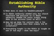 Establishing Bible Authority 1)What does it mean to “establish authority”? 2)Is Bible authority needed only for church functions and policies or is Bible