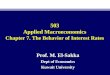 503 Applied Macroeconomics Chapter 7. The Behavior of Interest Rates Prof. M. El-Sakka Dept of Economics Kuwait University
