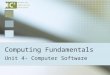 Computing Fundamentals Unit 4- Computer Software