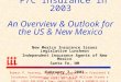Under Pressure: P/C Insurance in 2003 An Overview & Outlook for the US & New Mexico New Mexico Insurance Issues Legislative Luncheon Independent Insurance