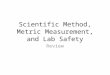 Scientific Method, Metric Measurement, and Lab Safety Review