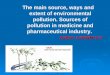 The main source, ways and extent of environmental pollution. Sources of pollution in medicine and pharmaceutical industry. Аuthor: Lototska O.V