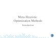 Meta-Heuristic Optimization Methods Introduction