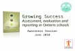 Growing Success Assessment, evaluation and reporting in Ontario schools Awareness Session June 2010