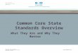 This resource sponsored by Intel Education  Common Core State Standards Overview What They Are and Why They Matter Copyright © 2014