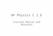 AP Physics C I.E Circular Motion and Rotation. Centripetal force and centripetal acceleration