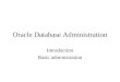 Oracle Database Administration Introduction Basic administration