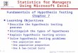 7 - 1 © 1998 Prentice-Hall, Inc. Statistics for Managers Using Microsoft Excel, 1/e Statistics for Managers Using Microsoft Excel Fundamentals of Hypothesis